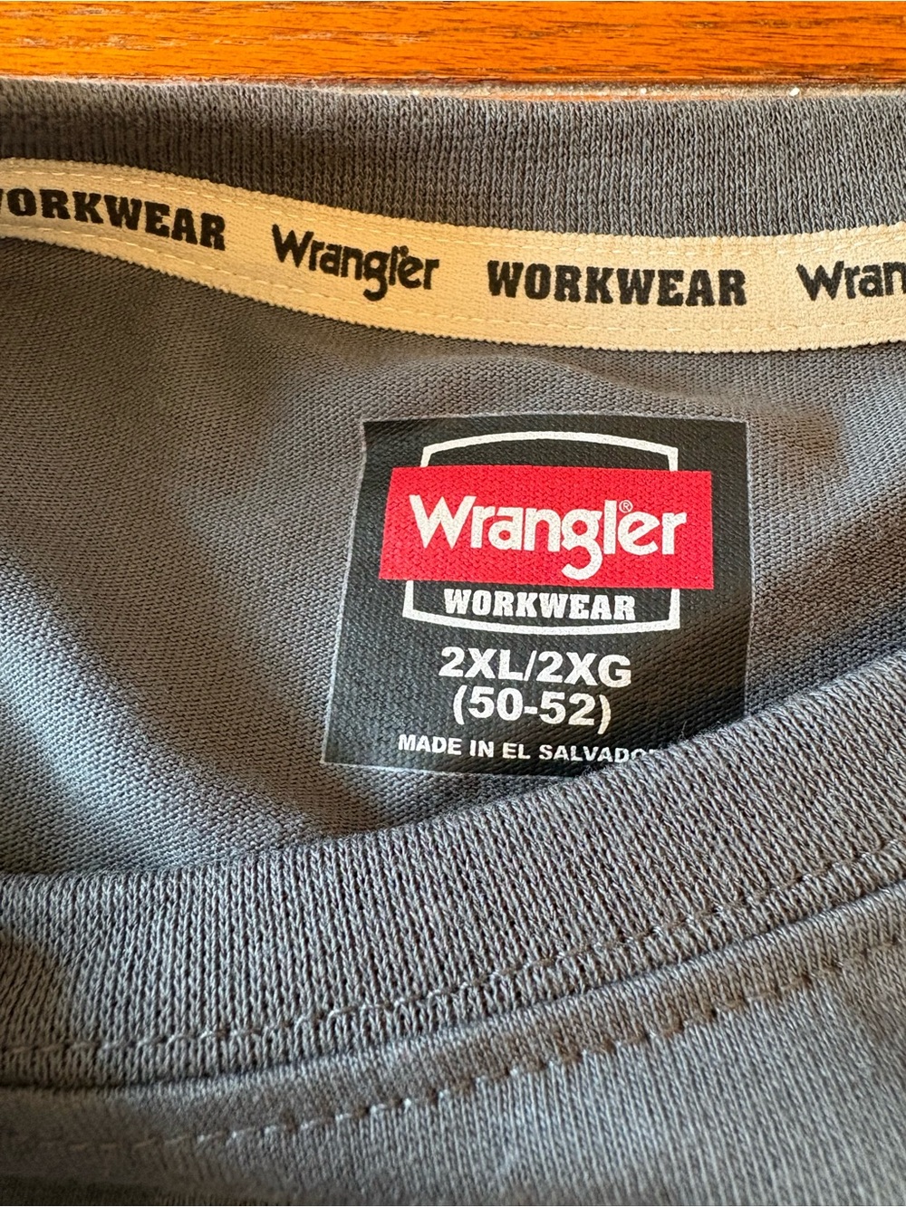Wrangler Long Sleeve Crewneck Tee in Slate Gray - Picture 4 of 5
